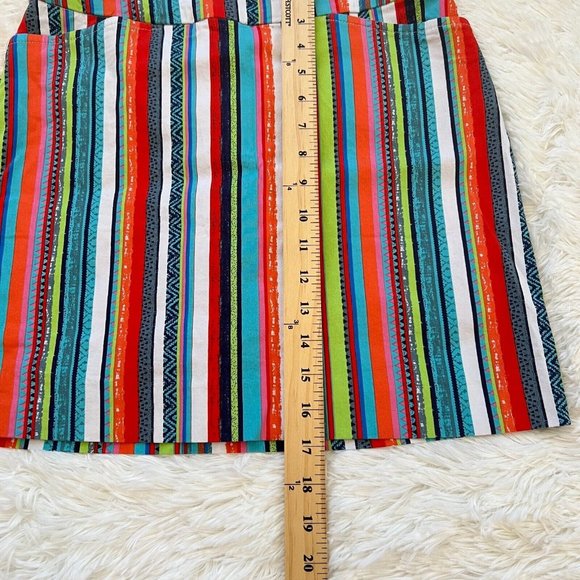 THree Dots Skort Womens Size 4 Multicolor Swing Y2K Stripe Pull On Skirt 13148 - Picture 7 of 11